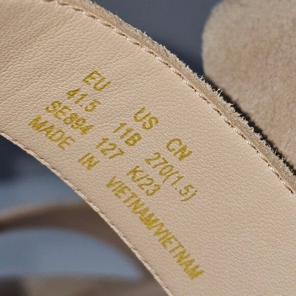 NEW Stuart Weitzman Boardwalk 65 Wedge Sandal Platform Sandalwood Tan Suede 11 - Picture 12 of 13